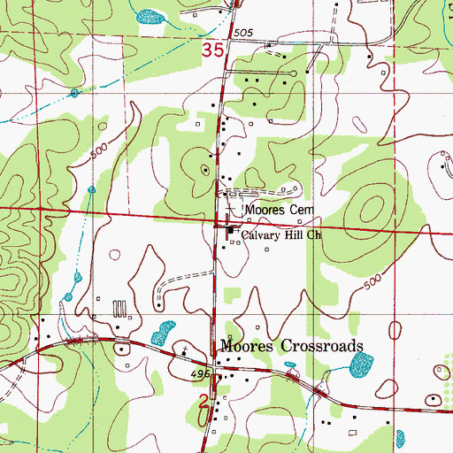 Topographic Map of Calvary Hill Church, AL