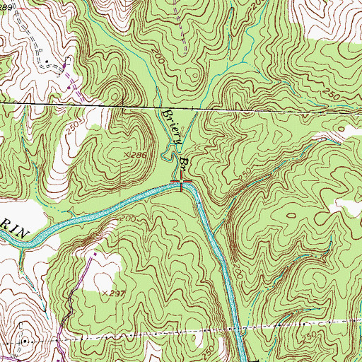 Topographic Map of Briery Branch, VA