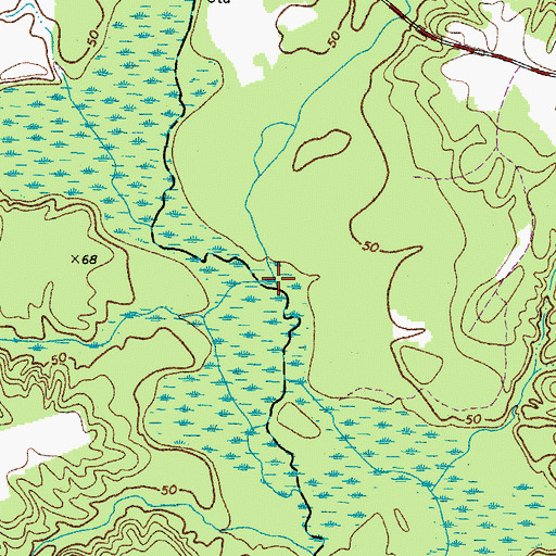 Topographic Map of Briery Swamp, VA