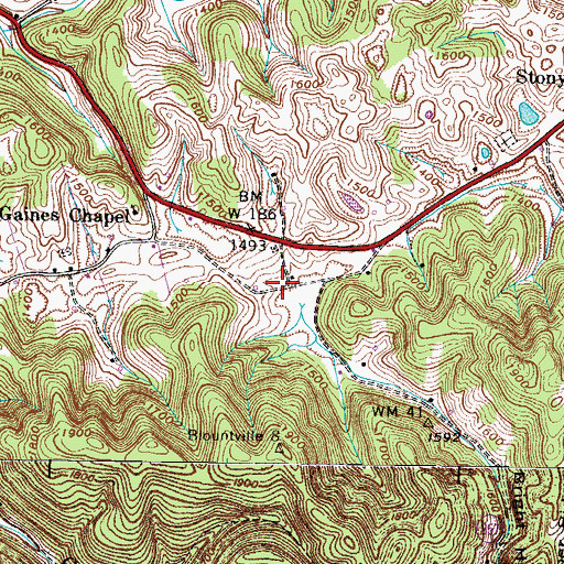 Topographic Map of Bright Hollow, VA