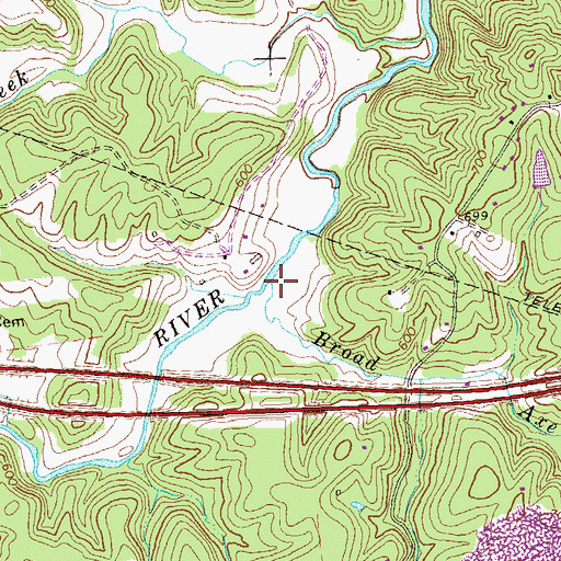 Topographic Map of Broad Axe Creek, VA