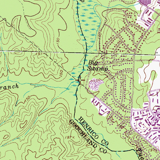 Topographic Map of Broad Branch, VA