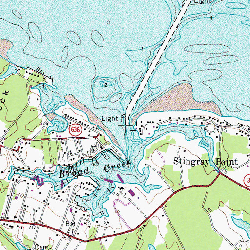 Topographic Map of Broad Creek, VA