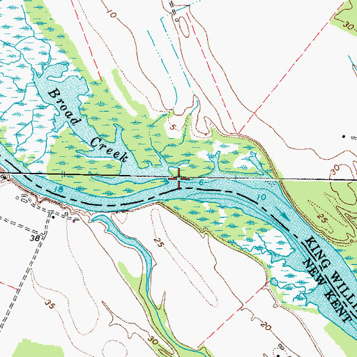 Topographic Map of Broad Creek, VA