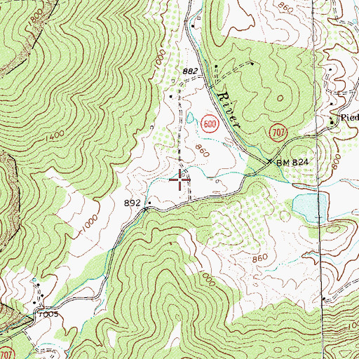 Topographic Map of Broad Hollow, VA