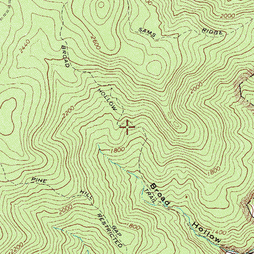 Topographic Map of Broad Hollow Trail, VA