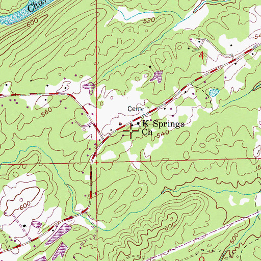 Topographic Map of Cave Spring School (historical), AL