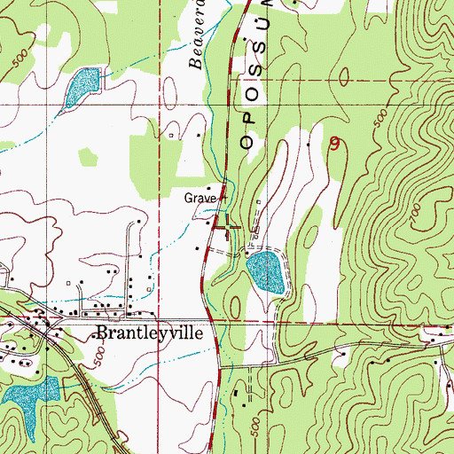 Topographic Map of Cedar Grove Cemetery, AL