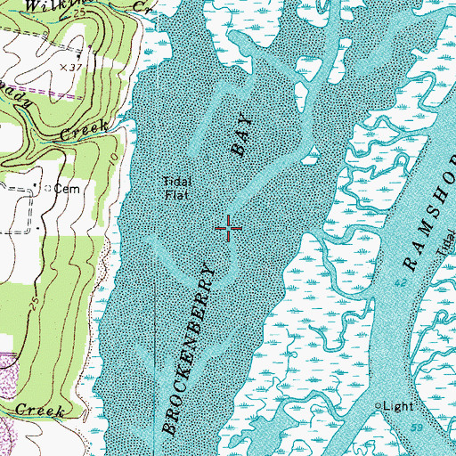 Topographic Map of Brockenberry Bay, VA