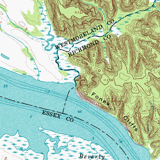 Topographic Map of Brockenbrough Creek, VA