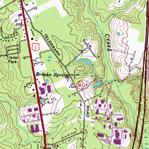 Topographic Map of Brocks Spring, VA