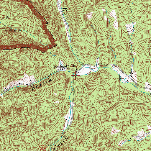 Topographic Map of Brogan Branch, VA