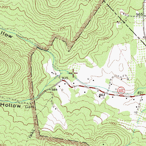Topographic Map of Brokenback Run, VA