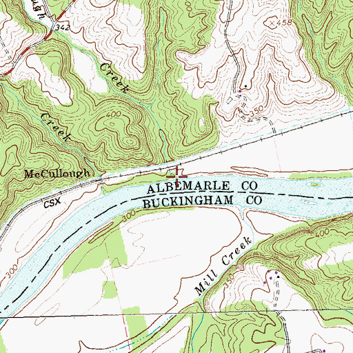 Topographic Map of Brokenborough Creek, VA