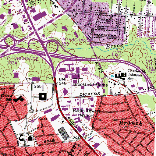 Topographic Map of Brookfield Home, VA