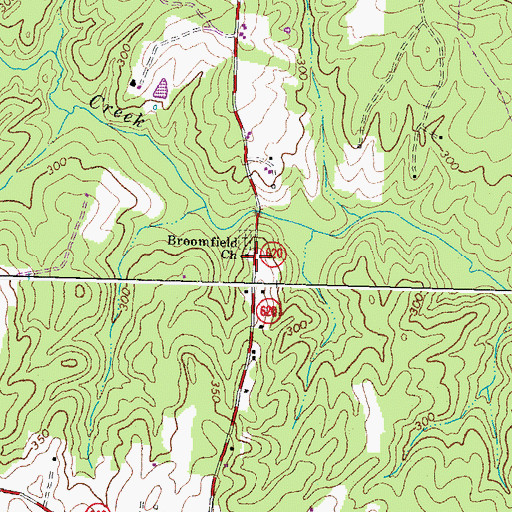 Topographic Map of Broomfield Church, VA