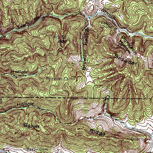 Topographic Map of Browder Cemetery, VA