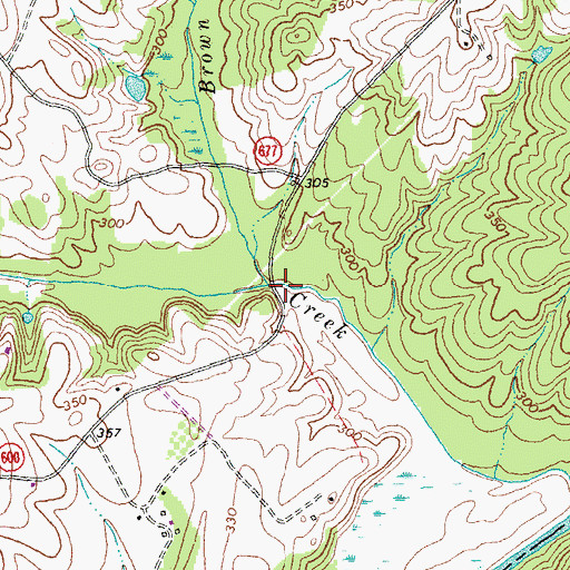Topographic Map of Brown Branch, VA