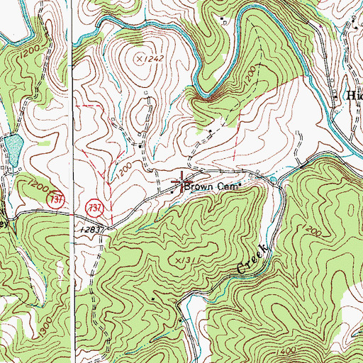 Topographic Map of Brown Cemetery, VA