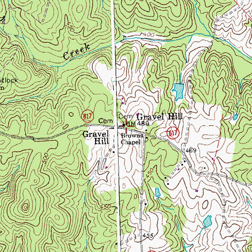 Topographic Map of Brown Chapel, VA