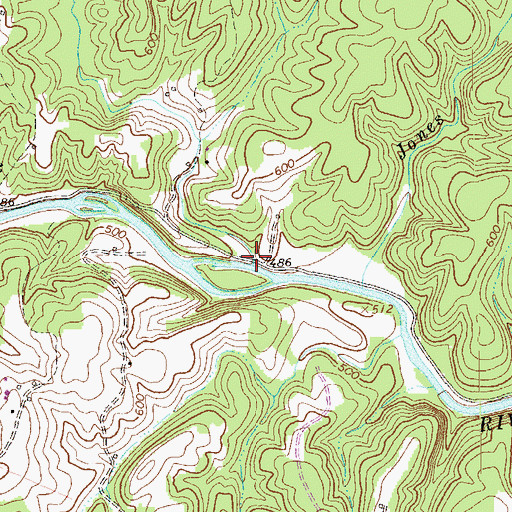 Topographic Map of Brown Creek, VA