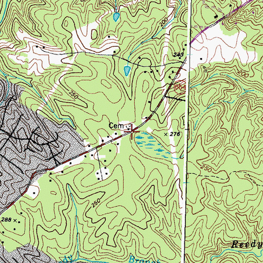 Topographic Map of Brown Grove Church, VA
