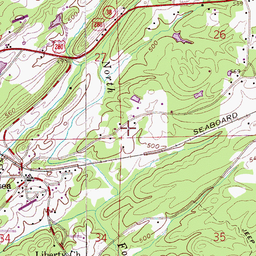 Topographic Map of Chelsea Church, AL