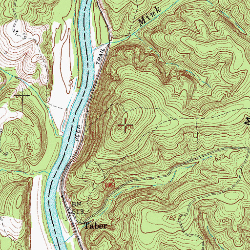 Topographic Map of Brown Mountain, VA