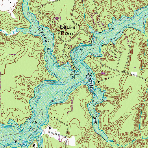 Topographic Map of Browns Creek, VA