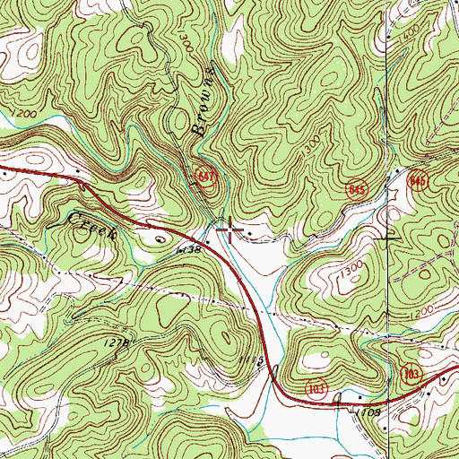 Topographic Map of Browns Dan River, VA