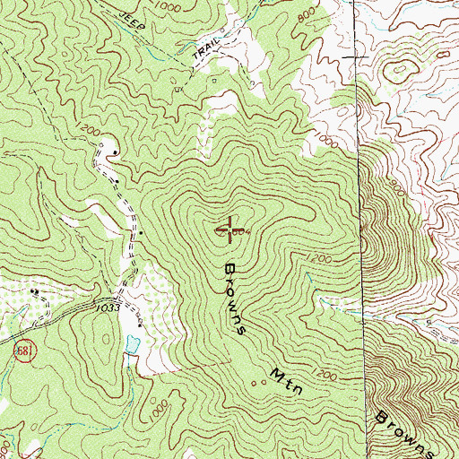 Topographic Map of Browns Mountain, VA