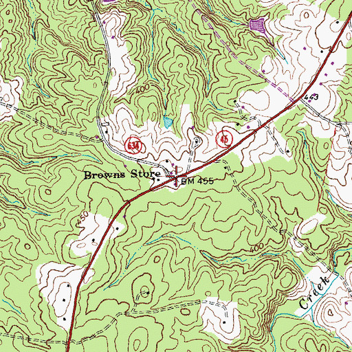 Topographic Map of Browns Store, VA