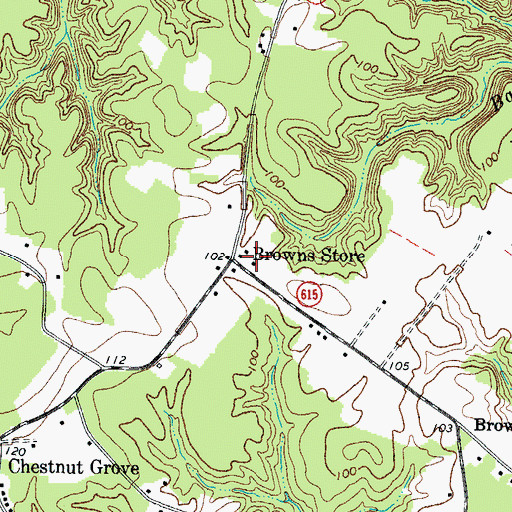 Topographic Map of Browns Store, VA