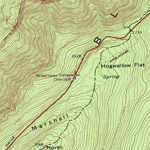 Topographic Map of Browntown Valley Overlook, VA