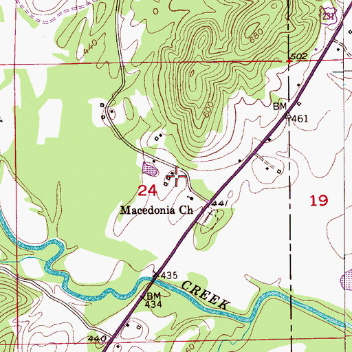 Topographic Map of Cloverdale, AL