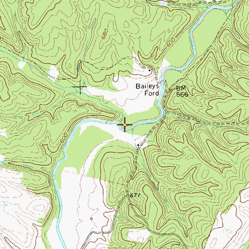 Topographic Map of Brush Creek, VA