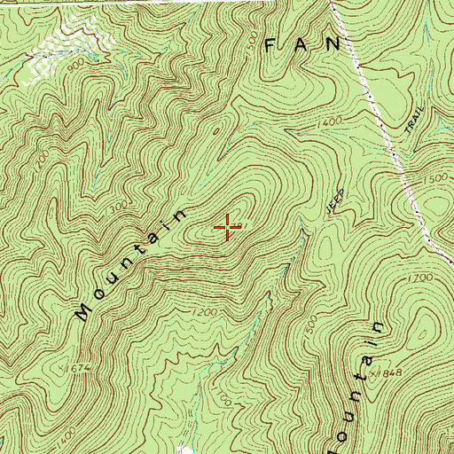 Topographic Map of Brush Mountain, VA