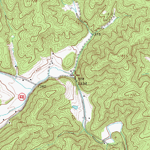 Topographic Map of Brushy Fork, VA