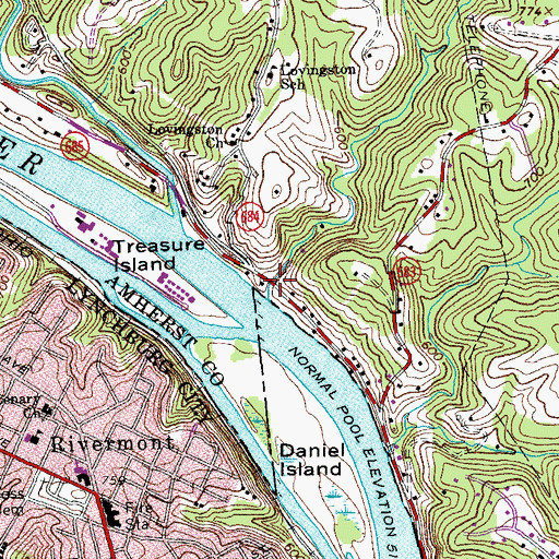 Topographic Map of Buck Branch, VA