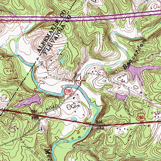 Topographic Map of Buck Branch, VA