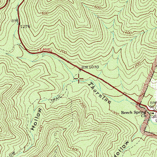 Topographic Map of Buck Hollow, VA