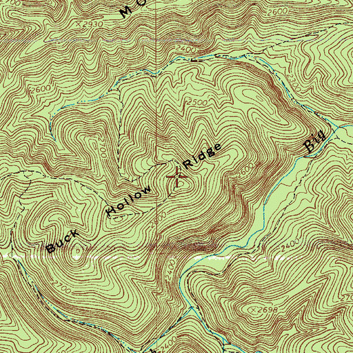 Topographic Map of Buck Hollow Ridge, VA