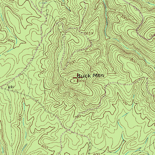 Topographic Map of Buck Mountain, VA