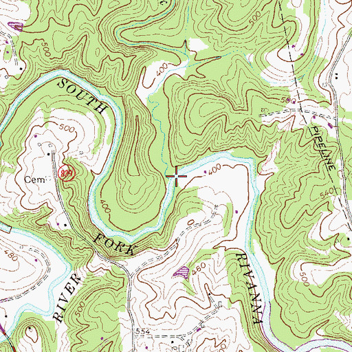 Topographic Map of Buck Mountain Creek, VA
