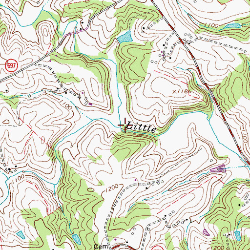 Topographic Map of Buck Run, VA