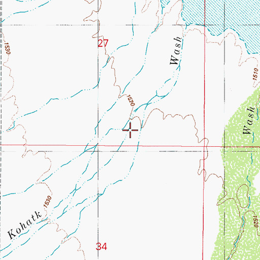 Topographic Map of Bitter Well Wash, AZ