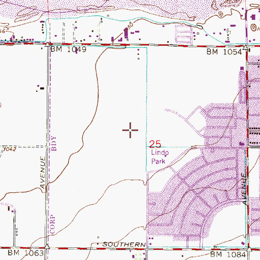 Topographic Map of KPHX-AM (Phoenix), AZ