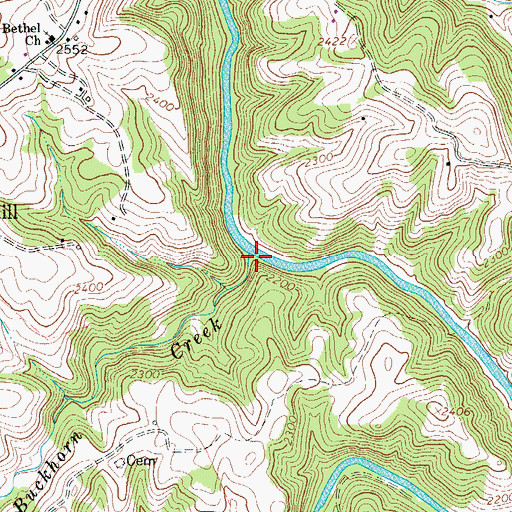 Topographic Map of Buckhorn Creek, VA