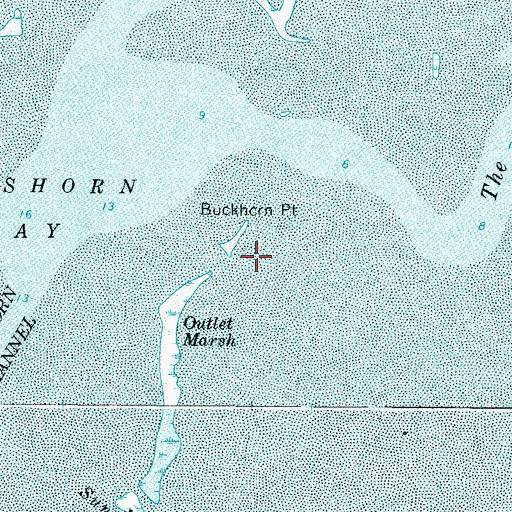 Topographic Map of Buckhorn Point, VA
