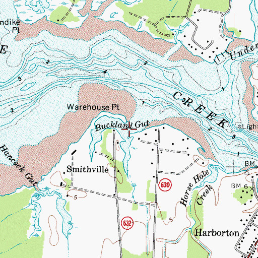 Topographic Map of Buckland Gut, VA